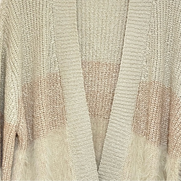 The Impeccable Pig cream pink open cardigan sweater size small - Picture 9 of 13